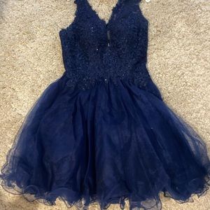 Blue short prom dress